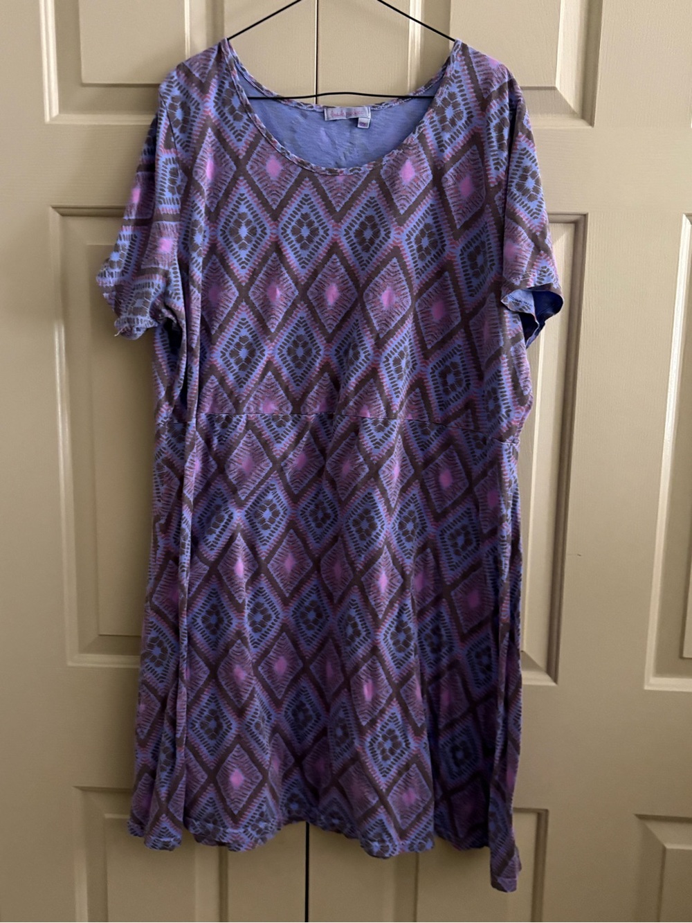 fresh produce Purple and Blue Geometric Mini Dress